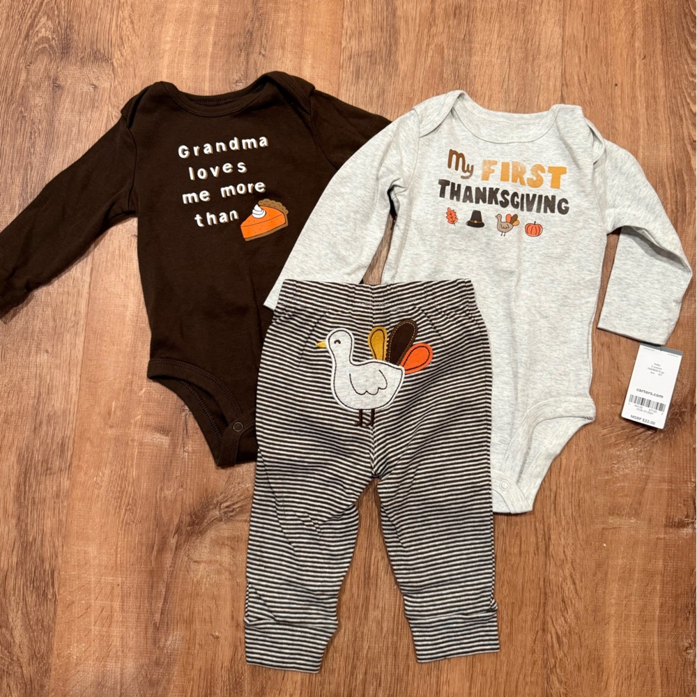 Carter’s 6 months Thanksgiving Baby Bodysuit and Pants Set